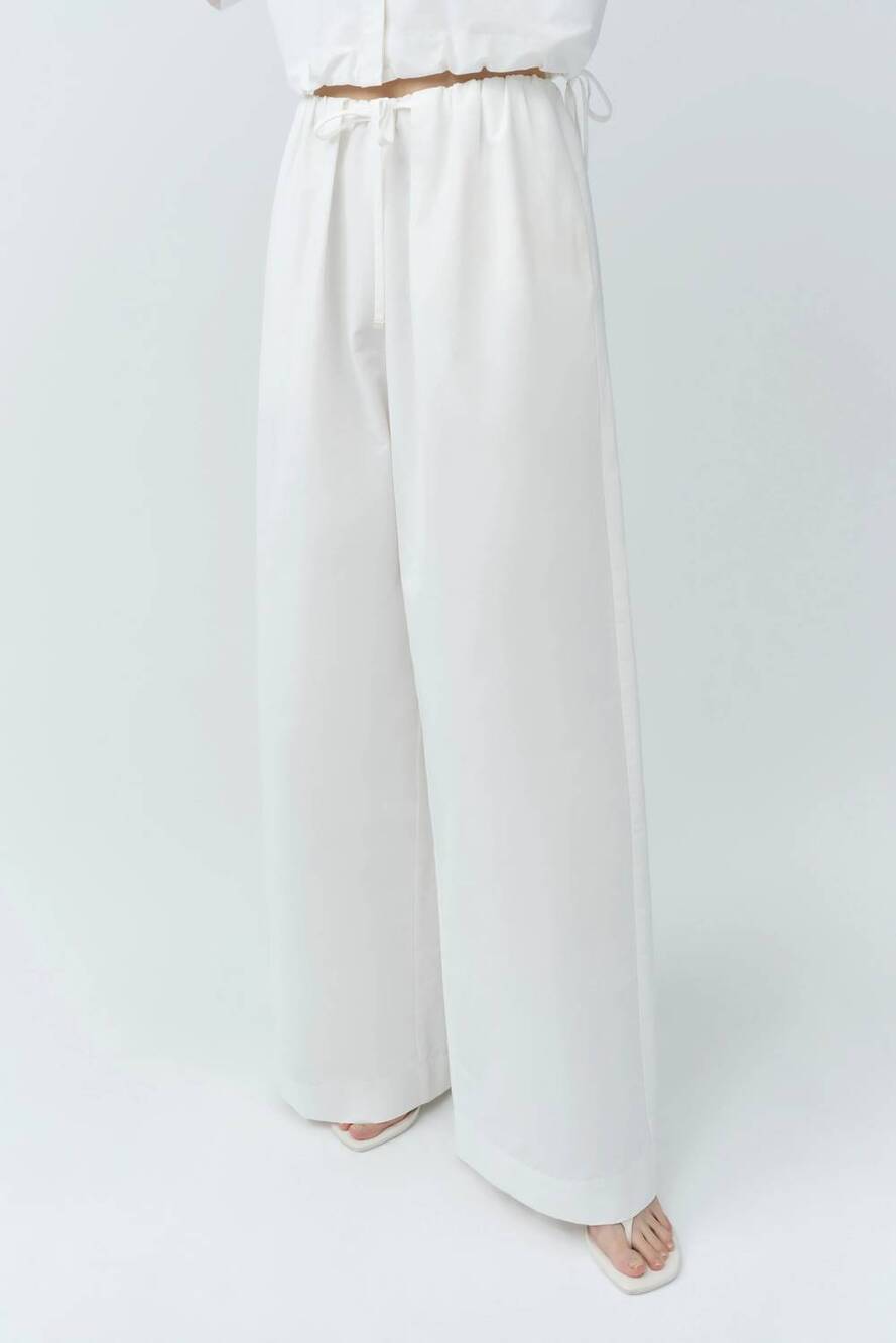 NEW JONATHAN SIMKHAI rhea wide leg pant in white